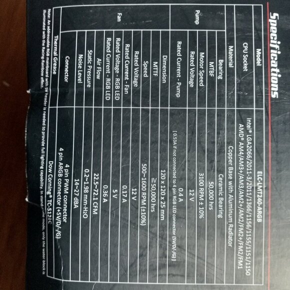 Enermax Liqmax III ARGB CPU Liquid Cooler Open Box Unused in Original Packaging - Picture 8 of 10